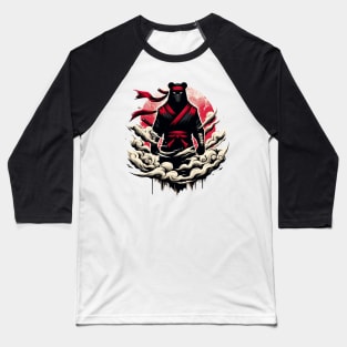 Cool Ninja Bear Japanese Retro Vintage Style Baseball T-Shirt